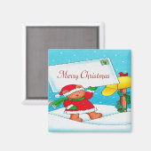 Weihnachtsbär Post - Square Magnet (Vorderseite/Rückseite)