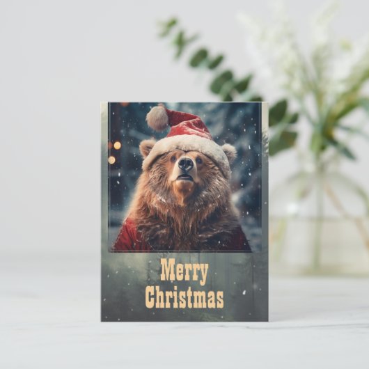 Weihnachtsbär Postkarte (Stehend Vorderseite)