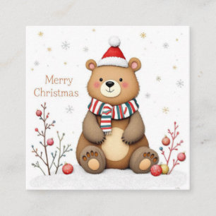 Weihnachtsbär Quadratische Visitenkarte