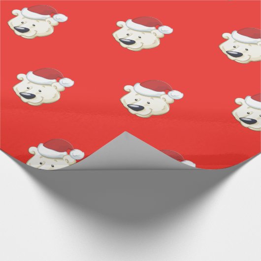 Weihnachtsbär Rot Geschenkpapier (Ecke)