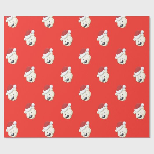 Weihnachtsbär Rot Geschenkpapier (Flach)