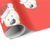 Weihnachtsbär Rot Geschenkpapier (Rolleneckpunkt)