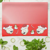 Weihnachtsbär Rot Küchentuch (Gefaltet)