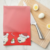 Weihnachtsbär Rot Küchentuch (Viertel Falte)