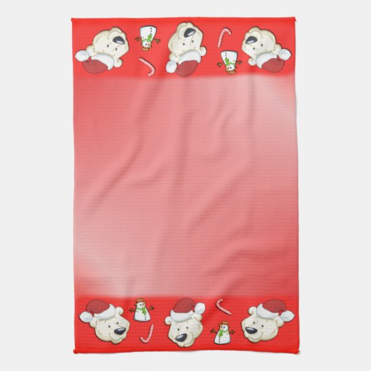 Weihnachtsbär Rot Küchentuch (Vertikal)