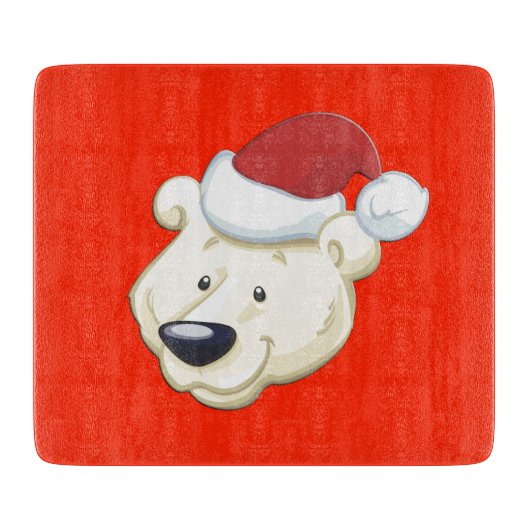 Weihnachtsbär rot schneidebrett (Vorderseite)