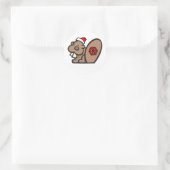 Weihnachtsbär Runder Aufkleber (Tasche)
