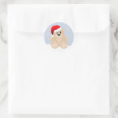 Weihnachtsbär Runder Aufkleber (Tasche)