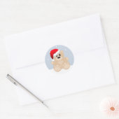 Weihnachtsbär Runder Aufkleber (Umschlag)