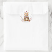 Weihnachtsbär Runder Aufkleber (Tasche)