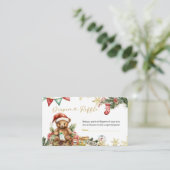 Weihnachtsbär Santa Junge Windel Raffle Begleitkarte (Stehend Vorderseite)