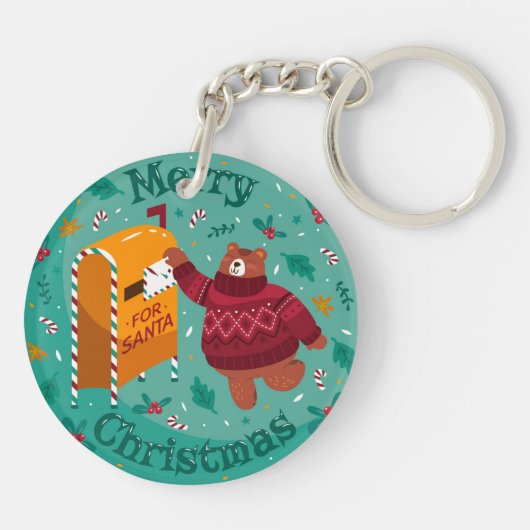 Weihnachtsbär Schlüsselanhänger (Rückseite)