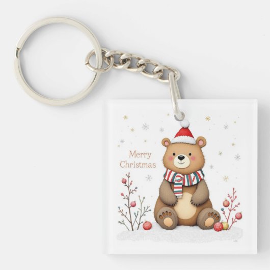 Weihnachtsbär Schlüsselanhänger (Vorderseite)