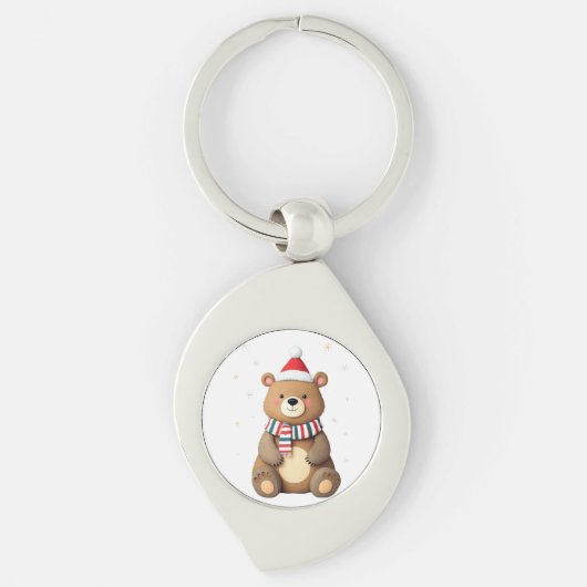 Weihnachtsbär Schlüsselanhänger (Vorderseite)