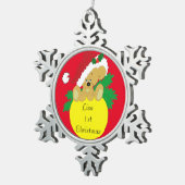 Weihnachtsbär Schneeflocken Zinn-Ornament (Rechts)