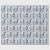 Weihnachtsbär Schneeschuh Geschenkpapier (Flach)