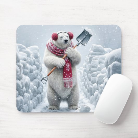 Weihnachtsbär Schneeschuh Mousepad (Mit Mouse)