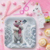 Weihnachtsbär Schneeschuh Pappteller (Party)