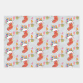 Weihnachtsbär-Soldat-Strumpf Geschenkpapier Set (Vorderseite 3)