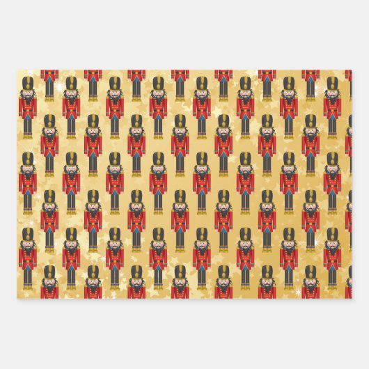 Weihnachtsbär-Soldat-Strumpf Geschenkpapier Set (Vorderseite 2)