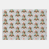 Weihnachtsbär-Soldat-Strumpf Geschenkpapier Set (Vorderseite)