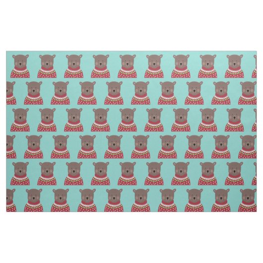 Weihnachtsbär Stoff (Fat Quarter (45,7 x 55,9 cm))