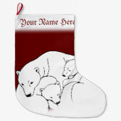 Weihnachtsbär Strumpf Custom Polar Bear Strumpf Großer Weihnachtsstrumpf (Vorderseite)