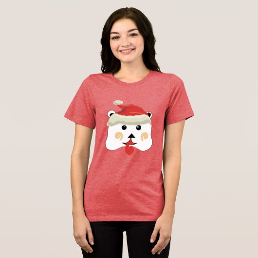 Weihnachtsbär Tri-Blend Shirt (Vorderseite voll)
