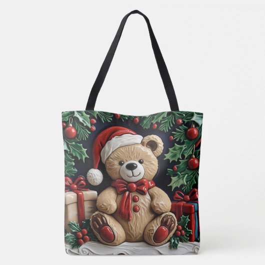 Weihnachtsbär und Geschenke Tasche (Rückseite)