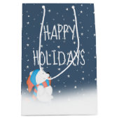 Weihnachtsbär und Sterne Mittlere Geschenktüte (Vorderseite)