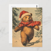 Weihnachtsbär Vintag Postkarte (Vorne/Hinten)