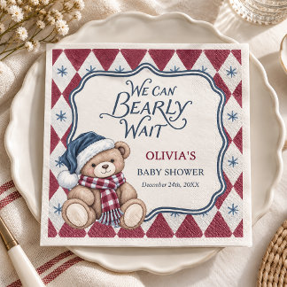 Weihnachtsbär Vorzeigebub Baby Shower Serviette