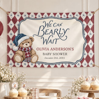 Weihnachtsbär Vorzeigebubi Babyparty Banner