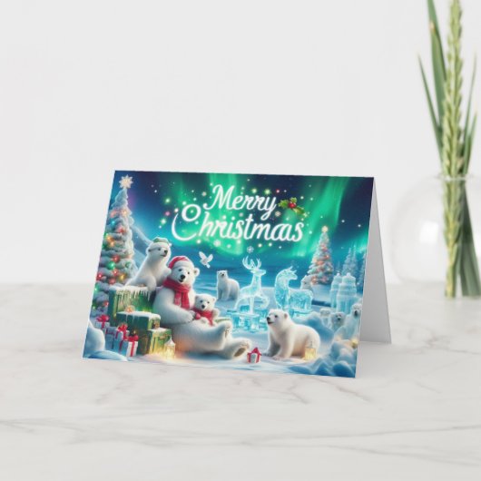 Weihnachtsbär Weihnachtskarten. Feiertagskarte (Vorderseite)