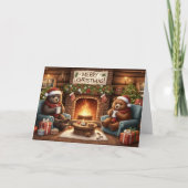 Weihnachtsbär Weihnachtskarten. Feiertagskarte (Vorderseite)