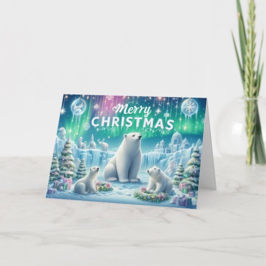 Weihnachtsbär Weihnachtskarten. Feiertagskarte (Vorderseite)