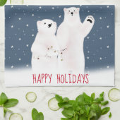 Weihnachtsbären auf den Sternen Küchentuch (Gefaltet)