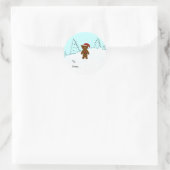 Weihnachtsbären-Cartoon-Geschenk Aufkleber (Tasche)