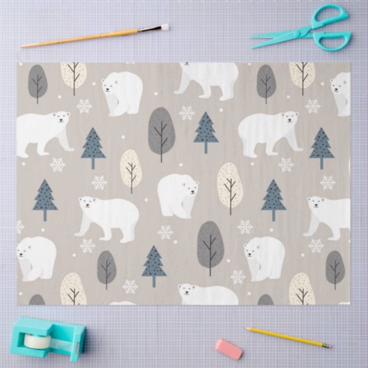 Weihnachtsbären der Serie Design 3 Seidenpapier (Basteln)