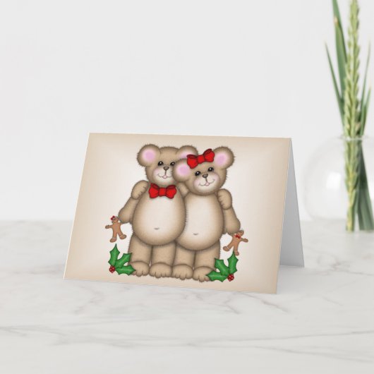 Weihnachtsbären Feiertagskarte (Vorderseite)