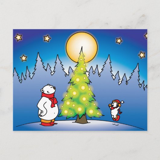 Weihnachtsbären Feiertagspostkarte (Vorderseite)