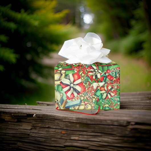 Weihnachtsbären Flugzeug Spielzeug | Schleifpapier Geschenkpapier