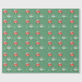 Weihnachtsbären in alten Autos Geschenkpapier (Flach)