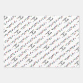 Weihnachtsbären, Karierte und Weihnachtsbeleuchtun Geschenkpapier Set (Vorderseite 3)