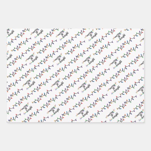 Weihnachtsbären, Karierte und Weihnachtsbeleuchtun Geschenkpapier Set (Vorderseite 3)