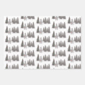 Weihnachtsbären, Karierte und Weihnachtsbeleuchtun Geschenkpapier Set (Vorderseite)