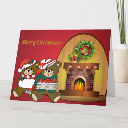 Weihnachtsbären Karte (Vorderseite)