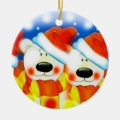 Weihnachtsbären Keramik Ornament (Vorne)