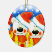 Weihnachtsbären Keramik Ornament (Links)