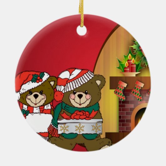Weihnachtsbären Keramik Ornament (Hinten)